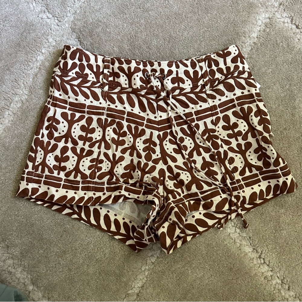 Zara Brown Patterned Shorts